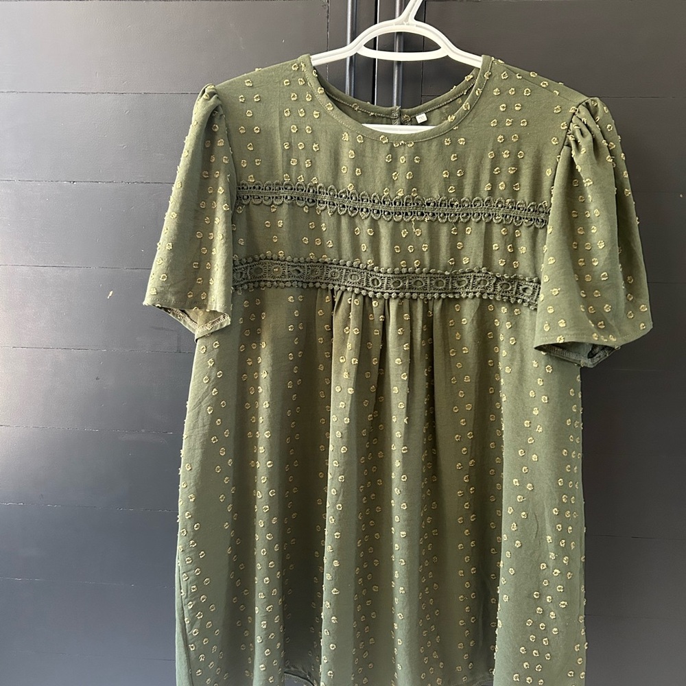 Elegant Olive Green Women's Top